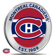 1 oz Silver Colorized NHL Montreal Canadiens Round BU