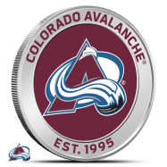 1 oz Silver Colorized NHL Colorado Avalanche Round BU