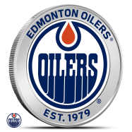 1 oz Silver Colorized NHL Edmonton Oilers Round BU
