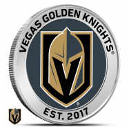 1 oz Silver Colorized NHL Vegas Golden Knights Round BU