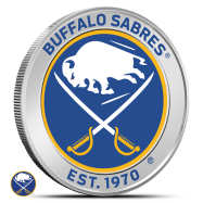 1 oz Silver Colorized NHL Buffalo Sabres Round BU