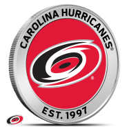 1 oz Silver Colorized NHL Carolina Hurricanes Round BU