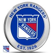 1 oz Silver Colorized NHL New York Rangers Round BU