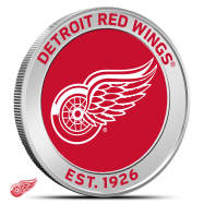 1 oz Silver Colorized NHL Detroit Red Wings Round BU