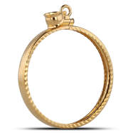32.7 mm Screw-Top Diamond-Cut Coin Bezel (14k Gold)