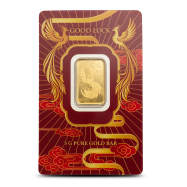 5 Gram PAMP Suisse Gold Good Luck Phoenix Bar (New w/Assay)