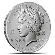 2026-W Burnished Peace Silver Dollar Coin (Enhanced, Dual Date, Box + CoA)