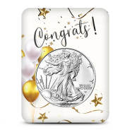 2027 1 oz American Silver Eagle Coin (BU, Congratulations Card)