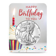 2027 1 oz American Silver Eagle Coin (BU, Happy Birthday Cupcake Card)