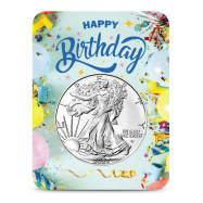 2027 1 oz American Silver Eagle Coin (BU, Happy Birthday Confetti Card)