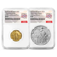 1916 Walking Liberty Half Dollar Gold Coin and Silver Medal Set NGC SP70 (America250 Label)
