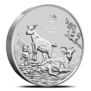 2027 2 oz Australian Silver Lunar Goat Coin (BU)