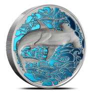 2026 2 oz Colorized Proof Pitcairn Islands Silver Ocean Wonders Hammerhead Shark Coin (Ultra High Relief, Box + CoA)