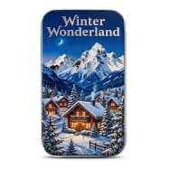 1 oz Silver Colorized Mountain Winter Wonderland Bar New | Scottsdale