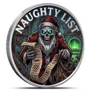1 oz Silver Colorized Naughty List Round New | Scottsdale