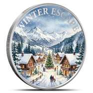 1 oz Silver Colorized Winter Escape Round New | Scottsdale