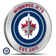 1 oz Silver Colorized NHL Winnipeg Jets Round BU