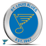 1 oz Silver Colorized NHL St. Louis Blues Round BU