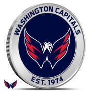 1 oz Silver Colorized NHL Washington Capitals Round BU
