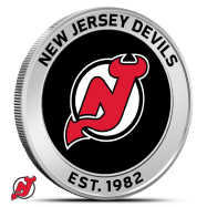 1 oz Silver Colorized NHL New Jersey Devils Round BU
