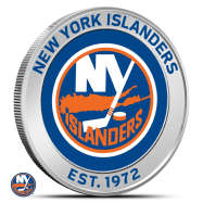 1 oz Silver Colorized NHL New York Islanders Round BU