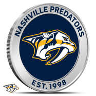 1 oz Silver Colorized NHL Nashville Predators Round BU
