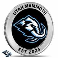 1 oz Silver Colorized NHL Utah Mammoth Round BU