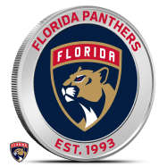 1 oz Silver Colorized NHL Florida Panthers Round BU