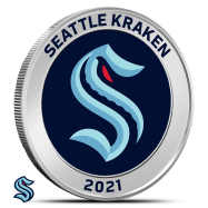 1 oz Silver Colorized NHL Seattle Kraken Round BU