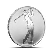 1/2 oz Swinging Golfer Golf Ball Marker Silver Round (New)