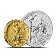 1907 Saint Gaudens Gold Coin and Silver Medal Set (Box + CoA, High Relief)