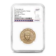 2026 President Donald J Trump Clad Dollar NGC MS65 FDOI (July 4th Privy, Dual Date)