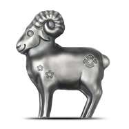 2027 1 oz Mongolia Silver Lunar Fluffy Sheep Coin (Antique, Ultra High Relief)