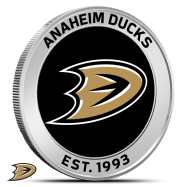 1 oz Silver Colorized NHL Anaheim Ducks Round BU