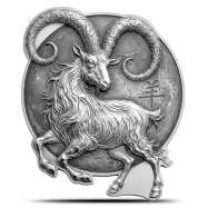 2027 Republic of Ghana Lunar Year of the Goat 1/2 oz Silver Coin Ultra High Relief, With Capsule & CoA