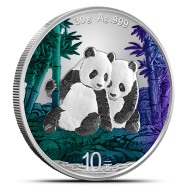 2026 Colorized Chinese Panda 30 Gram Silver Coin In Capsule, Chameleon Effect