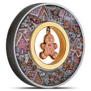 2026 Antique Colorized Australian Christmas Gingerbread 2 oz Silver Coin with Box & CoA
