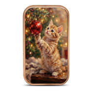 1 oz Copper Colorized Kitten Ornament Bar New, Ornament Capsule