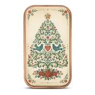 1 oz Copper Colorized Folk Art Style Christmas Tree Bar New, Ornament Capsule
