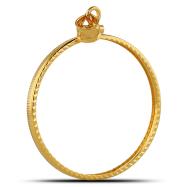 34.2 mm Screw-Top Diamond-Cut Coin Bezel 14k Gold
