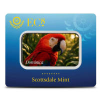 2025 1 oz Colorized EC8 Dominica Scarlet Macaw Silver Coin (Certi-Lock)