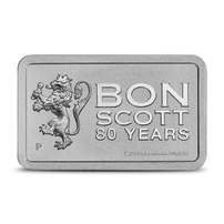 10 Gram Perth Mint Bon Scott 80th Anniversary Silver Bar (New w/Assay)