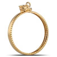 32.7 mm Screw-Top Diamond-Cut Coin Bezel (14k Gold)