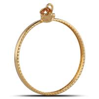 34.2 mm Screw-Top Diamond-Cut Coin Bezel (14k Gold)