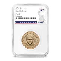 2026 President Donald J Trump Clad Dollar NGC MS65 (Dual Date)