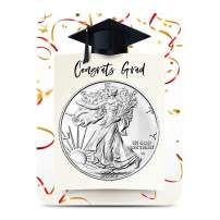 2027 1 oz American Silver Eagle Coin (BU, Happy Graduation Card)