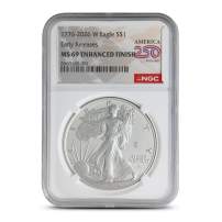 2026-W 1 oz Burnished American Silver Eagle Coin NGC MS69 ER (Dual Date)