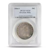1806/5 Draped Bust Half Dollar PCGS VF25 (O-103a)