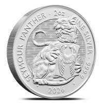 2026 2 oz British Silver Tudor Beasts Seymour Panther Coin (BU)