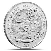 2026 1 oz British Platinum Tudor Beasts Seymour Panther Coin (BU)